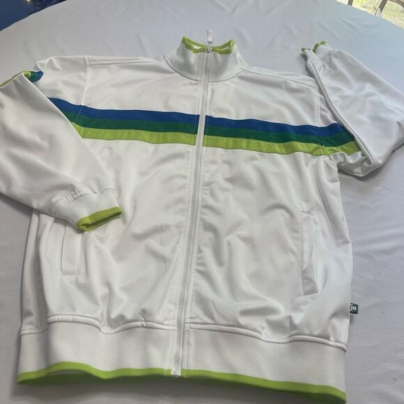 Koman Sport Men’s Y2k White Full Zip Track Jacket Size Large - Picture 3 of 8